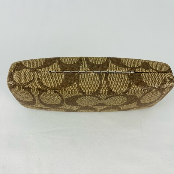 Coach Signature C hard shell sunglasses case faux leather pvc tan brown interior - Picture 3 of 16